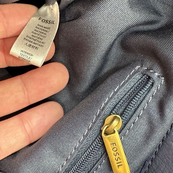 Fossil Lane Satchel Handbag Sea Pink Zebra Stripe Double Handle Zipper Pockets - Picture 16 of 16